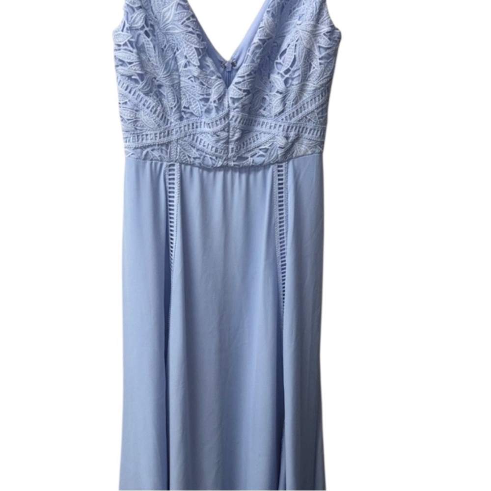 NWT ASOS Blue Ruched V-Neck Midi Dress for Prom - Picture 2 of 12